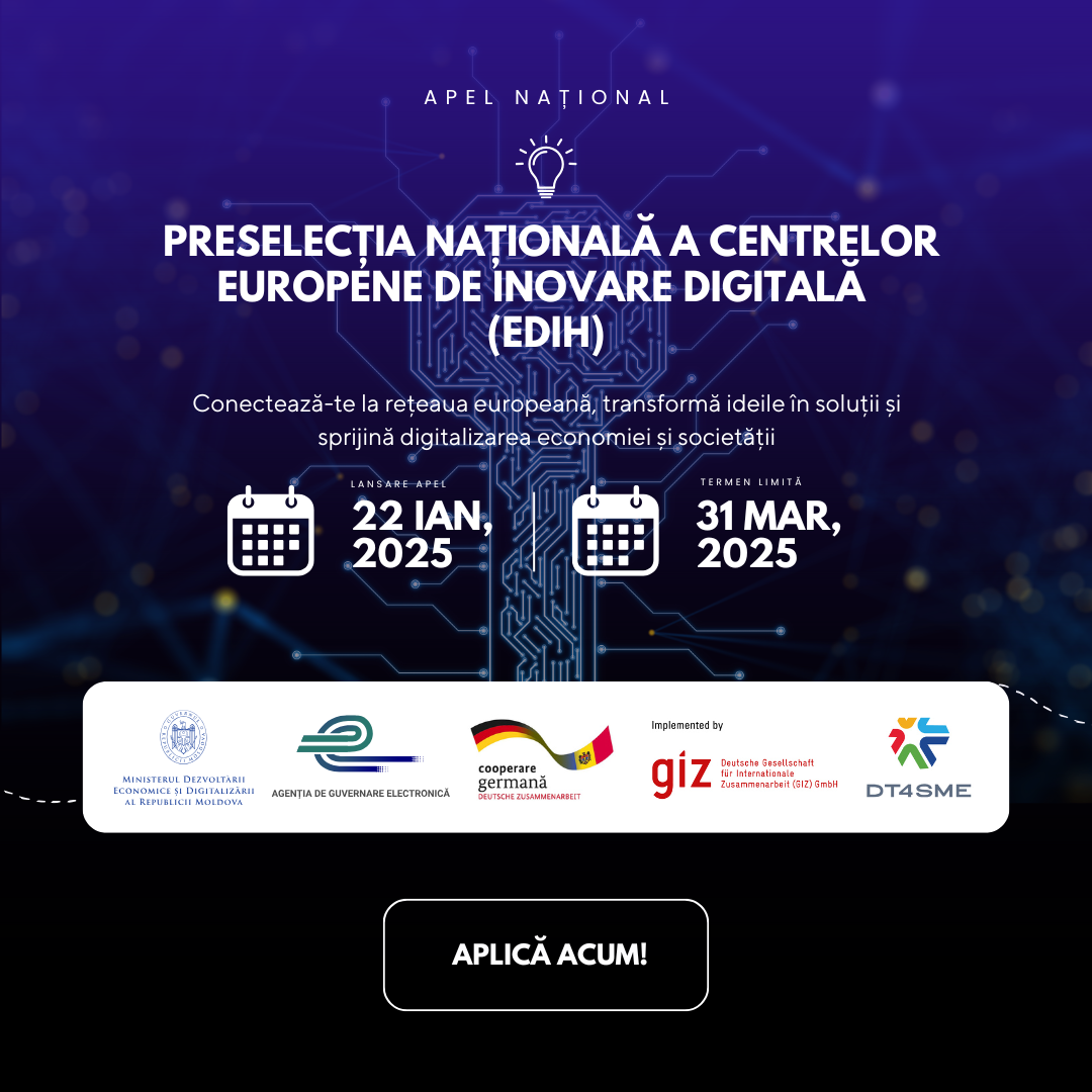 APEL: Preselecția națională pentru rețeaua Europeană a Centrelor de Inovare Digitală (EDIH)