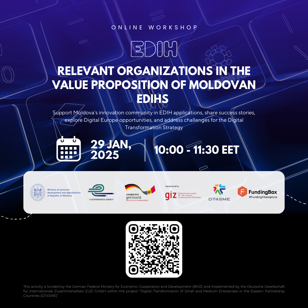 Webinar privind rolul organizațiilor în dezvoltarea EDIH-urilor din Moldova