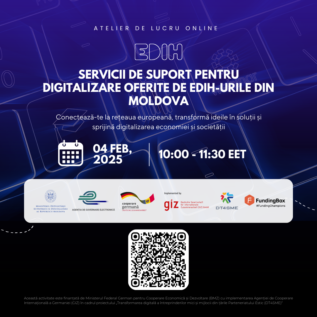 Moldova își consolidează viitorul digital: concluzii cheie din webinarul Servicii de suport pentru digitalizare oferite de EDIH-urile din Moldova